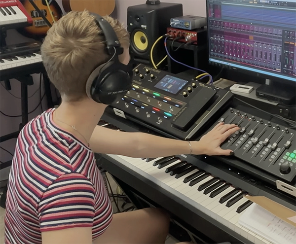 Home Studio recording a new song.